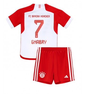 Bayern Munich Serge Gnabry #7 Hemmaställ Barn 2023-24 Kortärmad (+ Korta byxor)